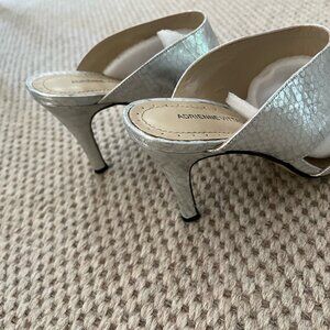 Silver metallic sandals-barely worn